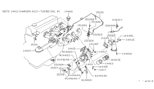 1980 Nissan 280ZX Tube Assembly Oil Diagram for 15192-P9001