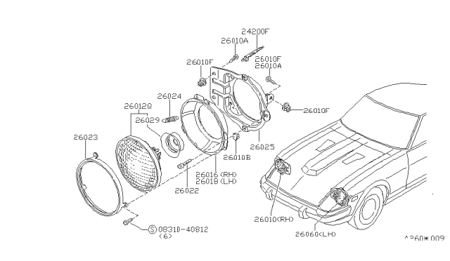 1983 Nissan 280ZX Headlamp Diagram