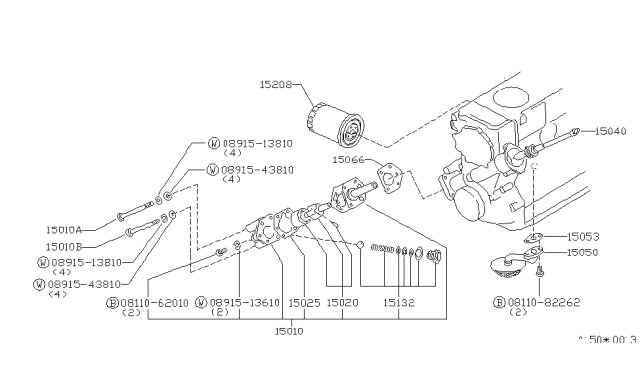 1982 Nissan 280ZX Spindle Drive Diagram for 15040-P8000