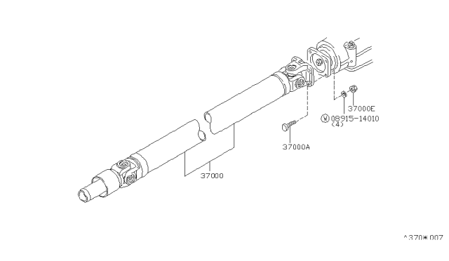 1983 Nissan 280ZX PROPELLER-Shaft Diagram for 37000-P9000