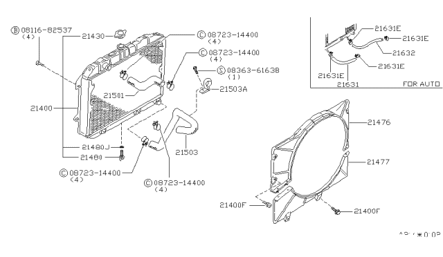 1981 Nissan 280ZX Radiator,Shroud & Inverter Cooling Diagram 1