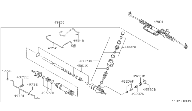 1982 Nissan 280ZX P/S Gear&LINKGE Diagram for 49001-P9001