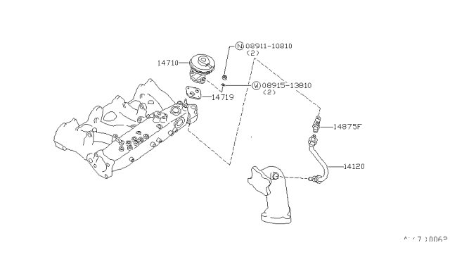 1980 Nissan 280ZX EGR Parts Diagram 2