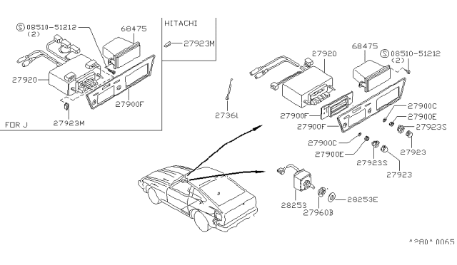 1983 Nissan 280ZX Knob-Radio Diagram for 27933-P7110