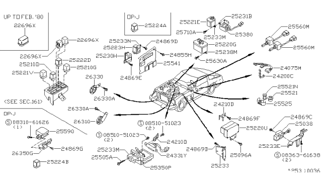 1981 Nissan 280ZX BUZZER-Warning Diagram for 26350-P7100