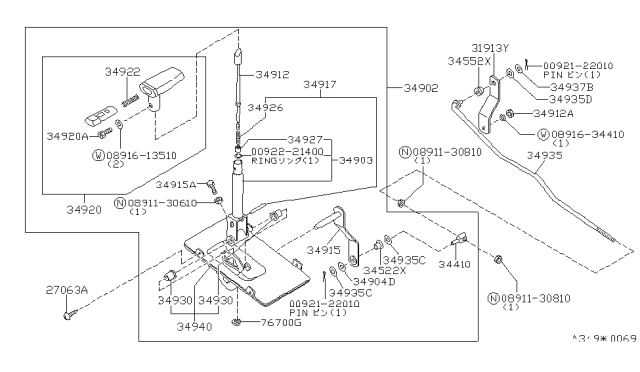 1982 Nissan 280ZX COTTER Pin Diagram for 00921-22010