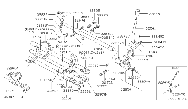 1980 Nissan 280ZX Transmission Shift Control Diagram 2