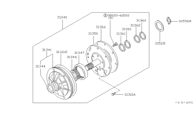 1979 Nissan 280ZX Clutch & Band Servo Diagram 1