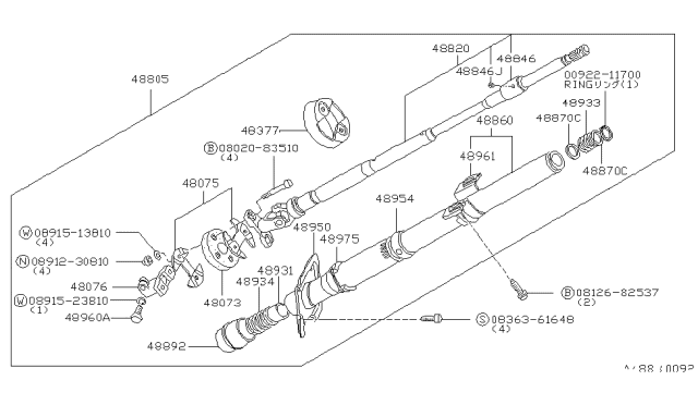 1979 Nissan 280ZX Steering Column Diagram 1