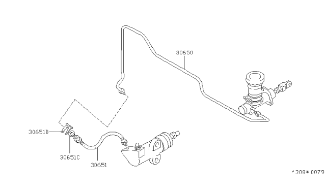 1982 Nissan 280ZX Tube Assembly Clutch Diagram for 46410-P7920