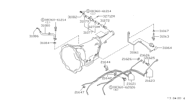 1982 Nissan 280ZX Auto Transmission,Transaxle & Fitting Diagram 1