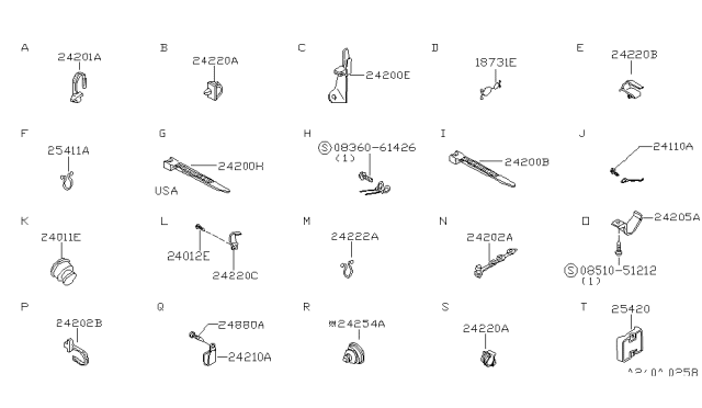 1981 Nissan 280ZX Cover-Fuse Block Diagram for 25411-P7101