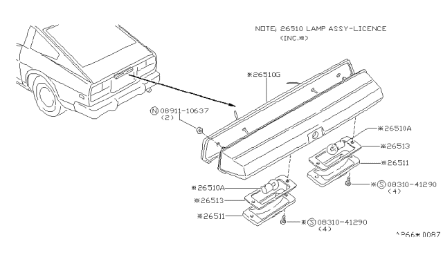 1979 Nissan 280ZX Packing Diagram for 26513-P7100