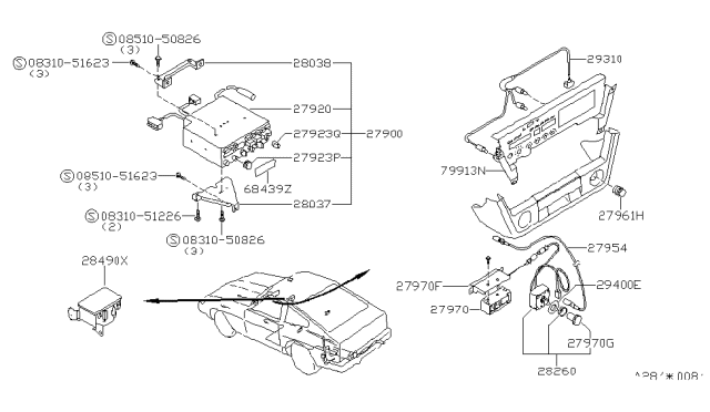 1982 Nissan 280ZX ESCUTCHEON Diagram for 28265-P9100