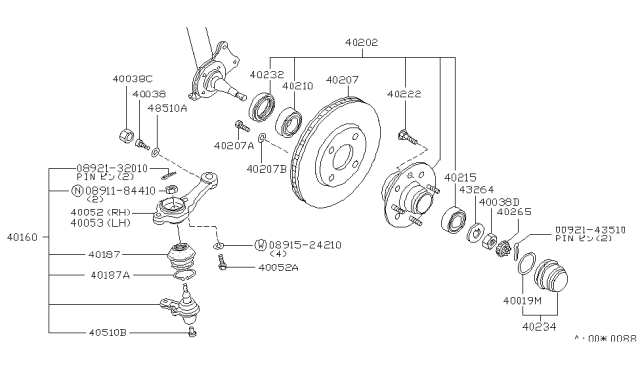 1983 Nissan 280ZX Hub-Road Wheel Diagram for 40202-P6525