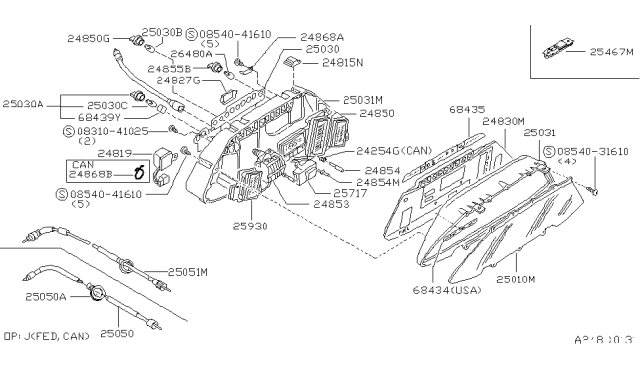 1982 Nissan 280ZX Bulb Cover Diagram for B5044-W1000