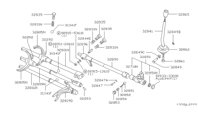 1979 Nissan 280ZX Transmission Shift Control Diagram 1