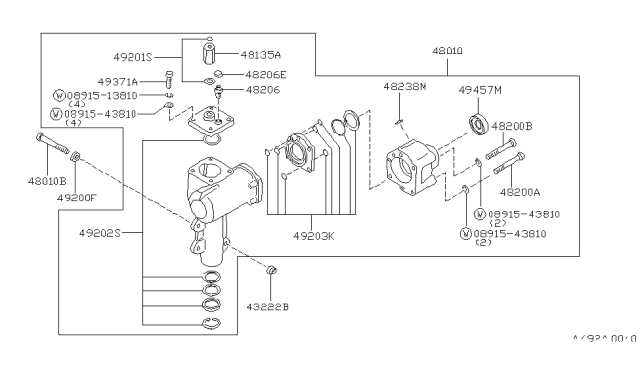 1980 Nissan 280ZX Gear Steering Diagram for 49200-P7101