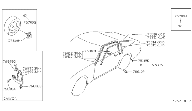 1987 Nissan 300ZX Body Side Fitting Diagram 3