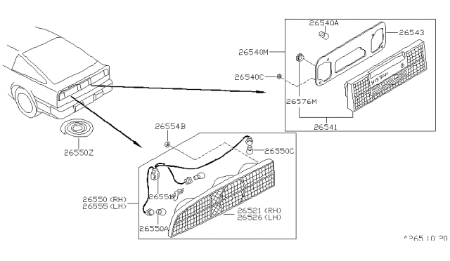 1989 Nissan 300ZX Rear Combination Lamp Diagram