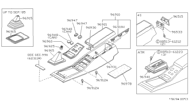 1987 Nissan 300ZX Console Box Diagram