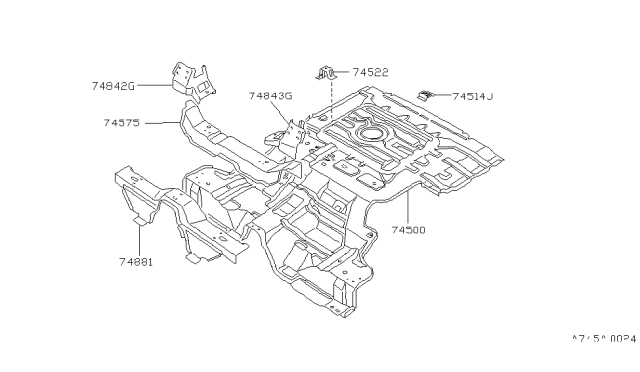 1987 Nissan 300ZX Floor Panel (Rear) Diagram 1