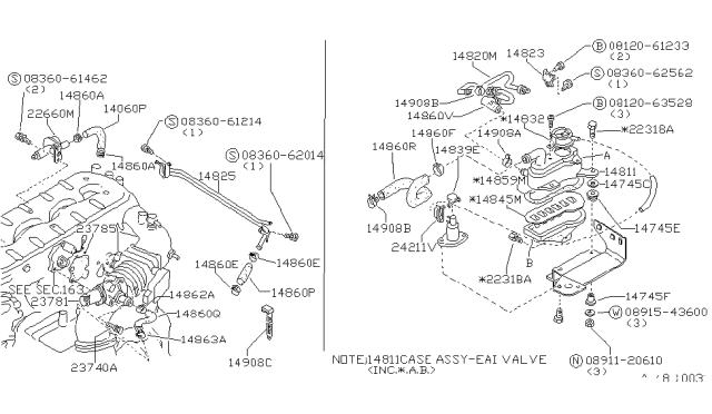 1987 Nissan 300ZX Valve Assembly-Aac Diagram for 23781-01P06