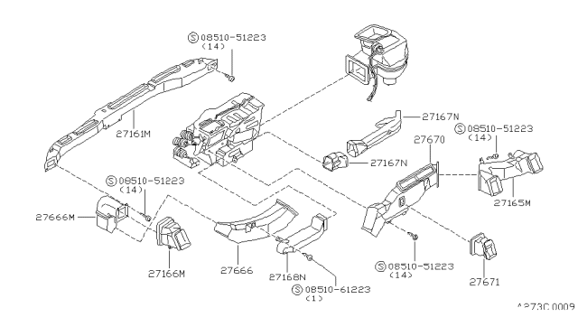 1989 Nissan 300ZX Nozzle & Duct Diagram 1