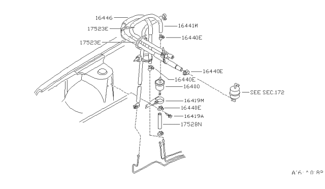 1986 Nissan 300ZX Fuel Strainer & Fuel Hose Diagram 1