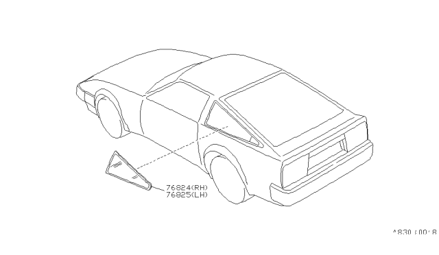 1987 Nissan 300ZX Side Window Diagram 2