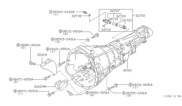 1984 Nissan 300ZX Manual Transmission, Transaxle & Fitting Diagram 3