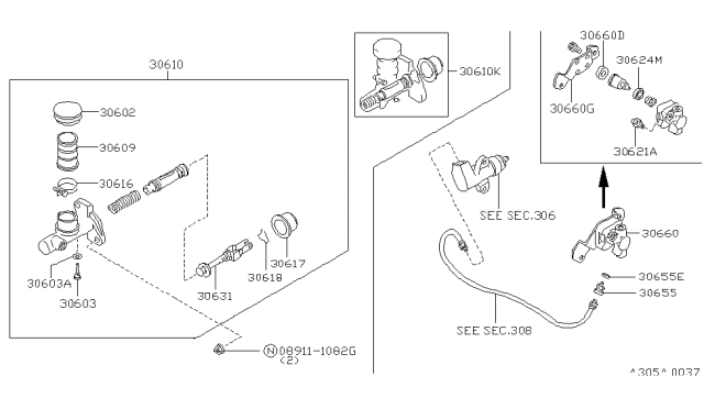 1988 Nissan 300ZX Damper-Clutch Diagram for 30660-01P00