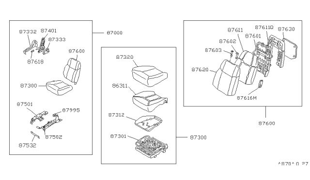 1985 Nissan 300ZX Front Seat Diagram 8