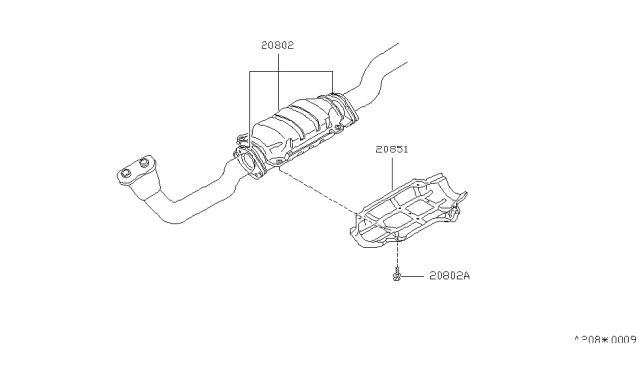 1985 Nissan 300ZX Three Way Catalytic Converter Diagram for 20802-06P25
