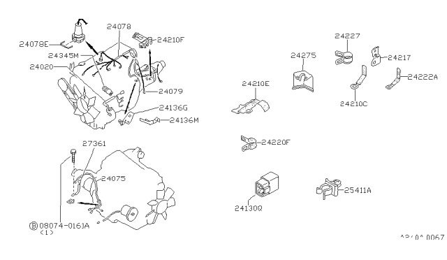 1986 Nissan 300ZX Harness ASY EGI Diagram for 24011-04P10