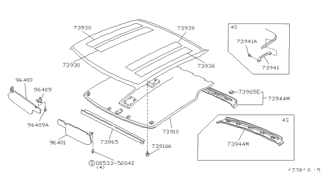 1985 Nissan 300ZX ASSISTSTRAP Re Diagram for 73940-04P02