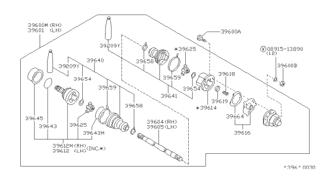 1986 Nissan 300ZX Grease-Cv Joint Diagram for 39709-W1525