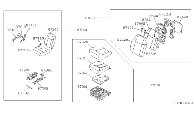 1986 Nissan 300ZX Front Seat - Diagram 5