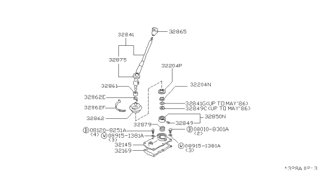 1984 Nissan 300ZX Spring-Return Diagram for 32859-01P00