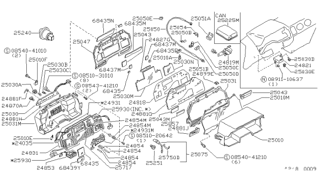 1987 Nissan 300ZX Knob-TRIPMETER Diagram for 24854-P9700