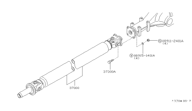 1987 Nissan 300ZX Shaft Assembly-PROPELLER Diagram for 37000-01P14