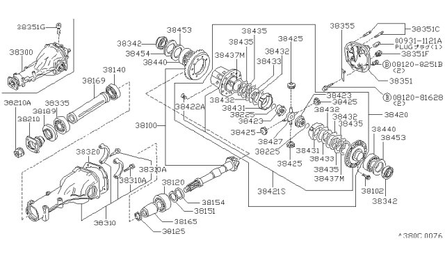 1989 Nissan 300ZX Gear Set-Final Drive Diagram for 38100-14S10