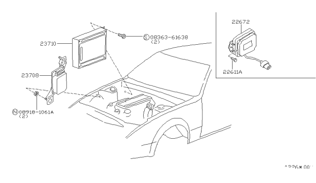 1985 Nissan 300ZX Engine Control Module Diagram for 23710-01P15