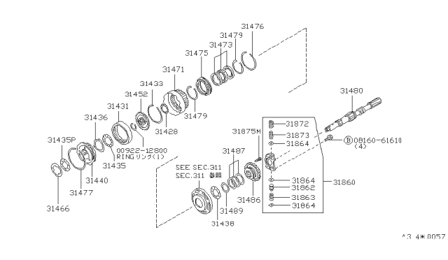 1986 Nissan 300ZX Governor,Power Train & Planetary Gear - Diagram 2