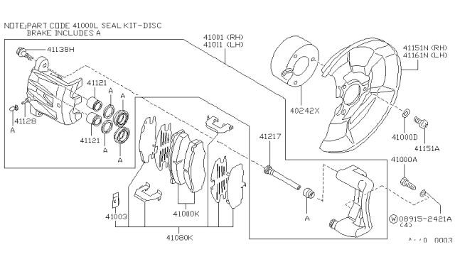 1989 Nissan 300ZX Front Brake Diagram 3