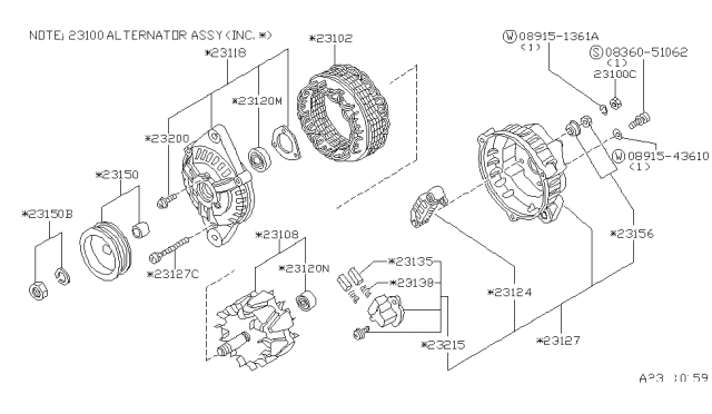 1985 Nissan 300ZX Bearing Ball Diagram for 23120-14P10