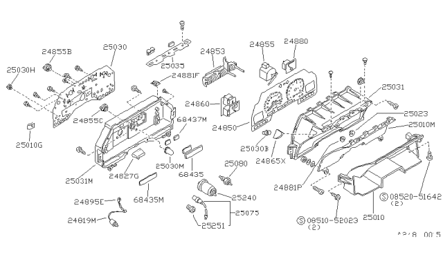 1988 Nissan 300ZX Packing Diagram for 24823-06P60