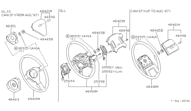 1987 Nissan 300ZX Cover Assembly Red Diagram for 48432-19P12