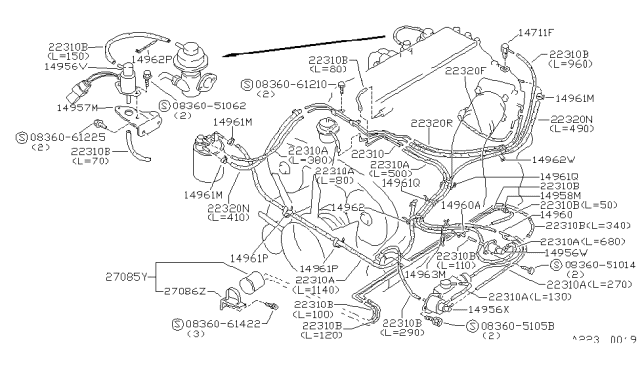 1987 Nissan 300ZX Gallery-Vacuum Diagram for 22310-01P01