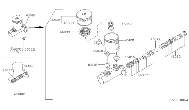 1986 Nissan 300ZX Brake Master Cylinder - Diagram 2